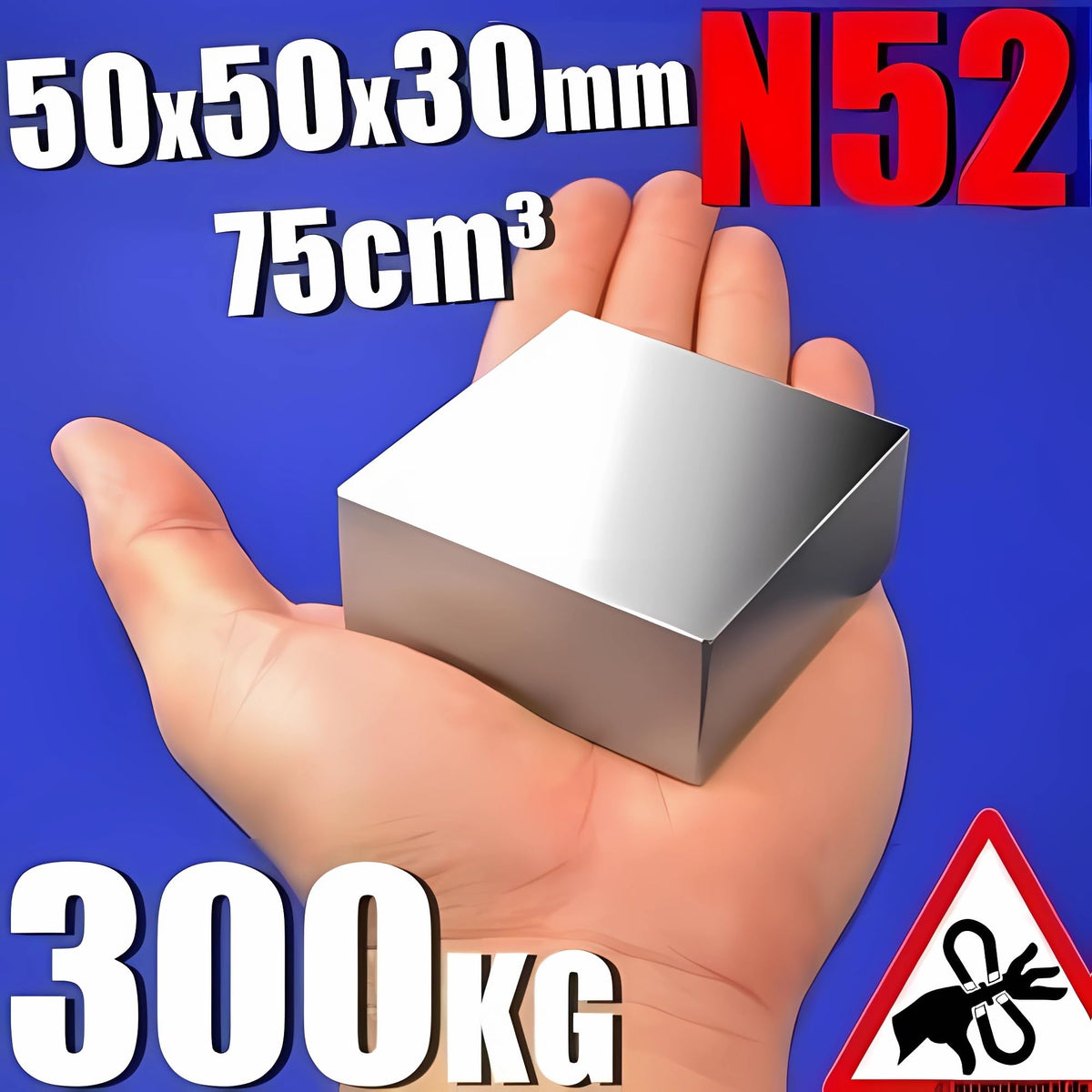 AOMAG® Rare Earth Neodymium N52 Bar Block Rectangular Magnet 50 x 50 x 30mm