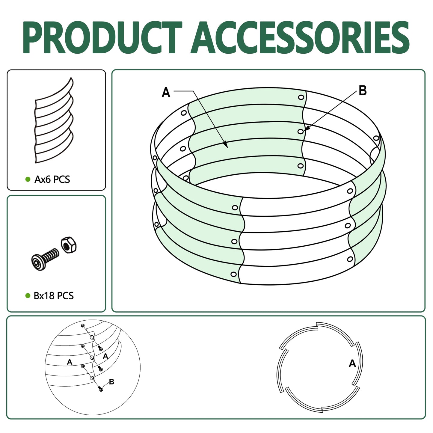 Yortrek 3Pack 3x3x1ft Galvanized Raised Garden Bed, Planter Raised Garden Beds Outdoor, Round Clearance Raised Garden Beds for Gardening Vegetables……