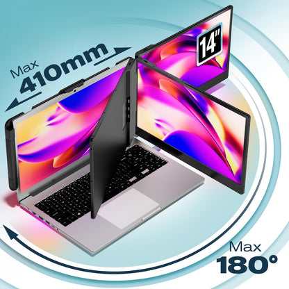 Teamgee S1 Dual Laptop Screen Extender — 14” FHD IPS Portable Monitor for 13–17” Laptops, USB-C/HDMI Plug & Play, Compatible with Windows, macOS & Android, Perfect for Hybrid Work & Travel