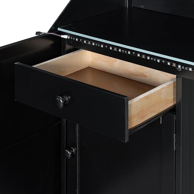 Modern Gaming Loft Bed with Built-in Desk, LED Lighting & Charging Hub – Full