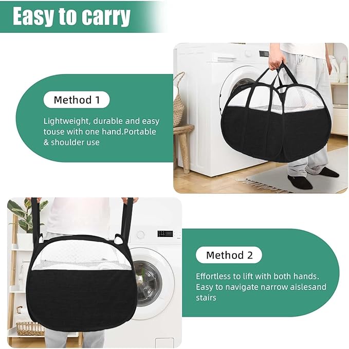 Collapsible Laundry Baskets, Tear Proof Pop Up Laundry Hamper
