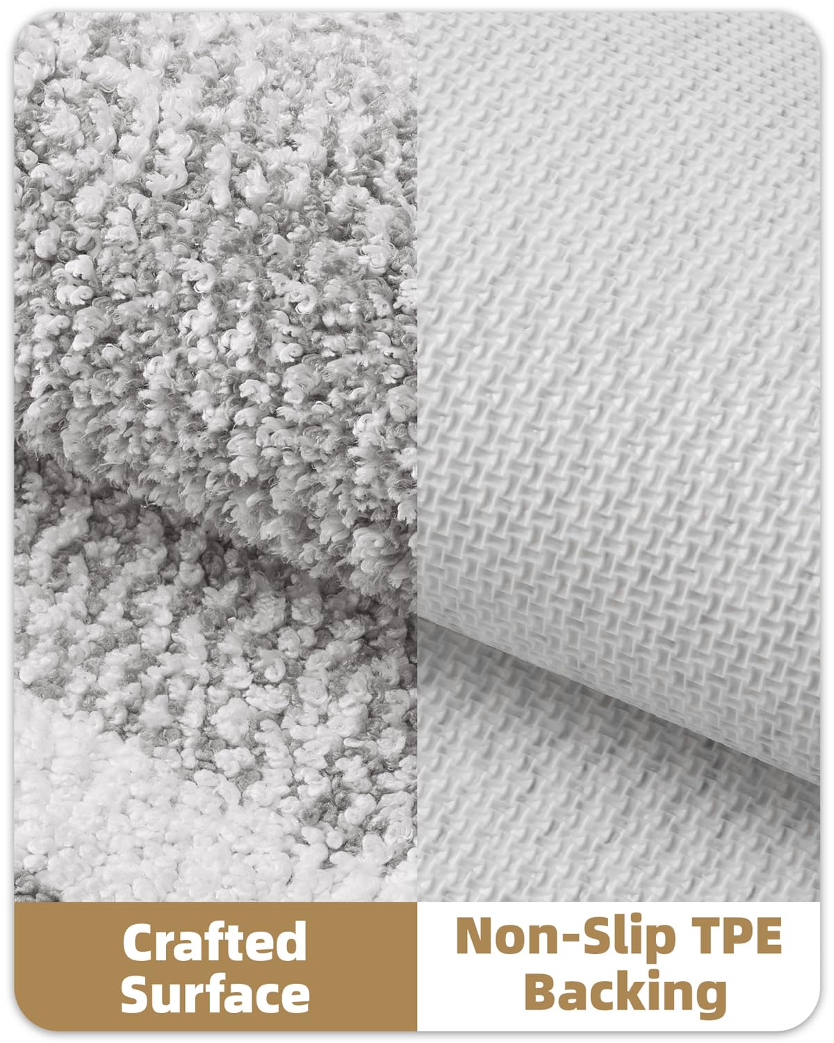 COLOR&GEOMETRY Absorbent Bath Mat 40 x 60 cm, Soft Bathroom Mat Non Slip, Machine Washable Bathroom Rug Shower Mat Outside Shower (Grey)