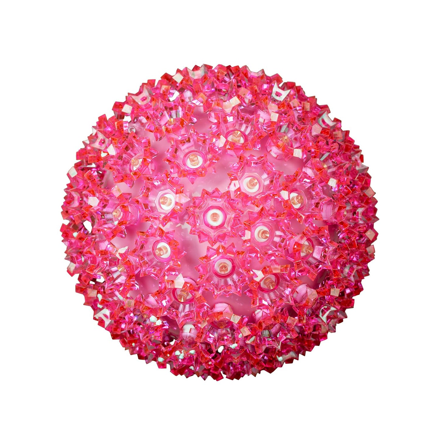 Novelty Lights LED 10in 150 Light Starlight Sphere, Pink, Extra Large Ornament Ball Light, 5ft Hanging Cord with S Hook, 12ft Power Cord with Stackable Plug, Commercial Grade