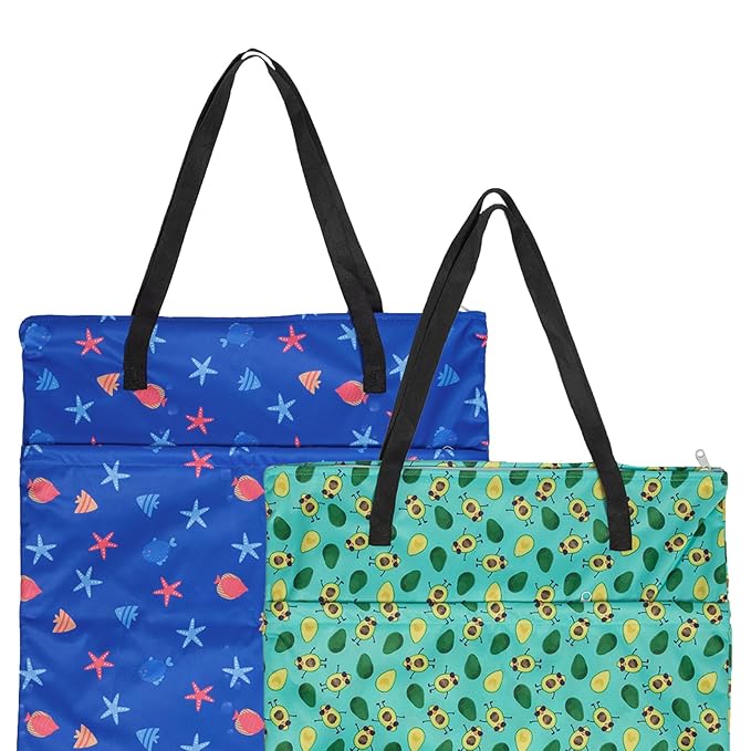 ALVABABY 2 Pack Large Wet Dry Bag Waterproof Hanging Cloth Diaper