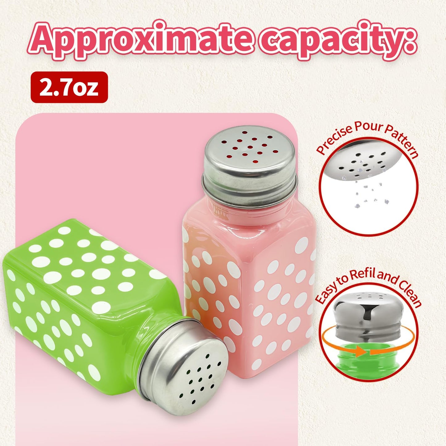2 Pieces Easter Salt Pepper Shakers Polka Dot Egg Pink and Green Ceramic Salt and Pepper Shaker Set for Stove Top Easter Home Kitchen Decor(Pink and green egg)