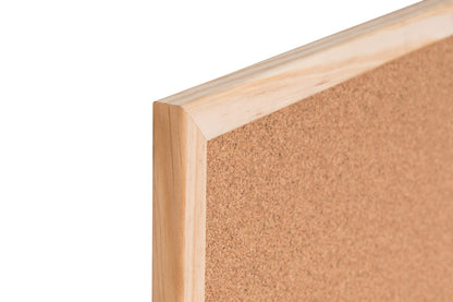 Bi-Office Basic Cork Board, Pine Wood Frame, 90 x 60 cm, brown