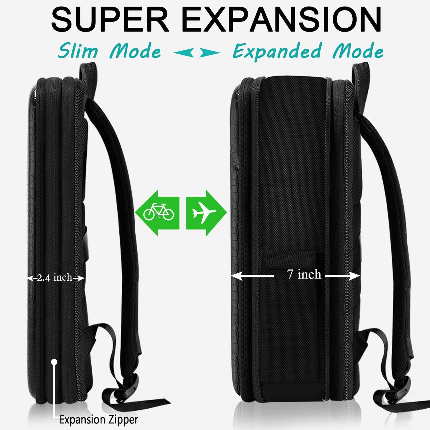 ZINZ Slim & Expandable Laptop Backpack Travel Backpack Compatible with All Model MacBook Air/Pro 13-14 inch XPS 13 Surface 13.5 and Most 13-14 inch NoteBooks,B01K01