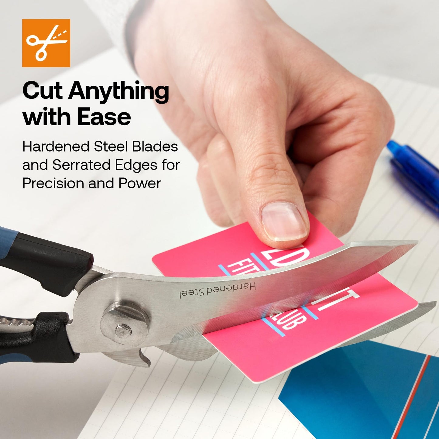 AnySharp 5-in-1 Multi-Function Kitchen Shears - Kitchen Scissors Heavy Duty with Hardened Steel Blades - Cut Chicken Bones and Thick Fabrics - Grip for Both Left and Right Handed - Dishwasher Safe