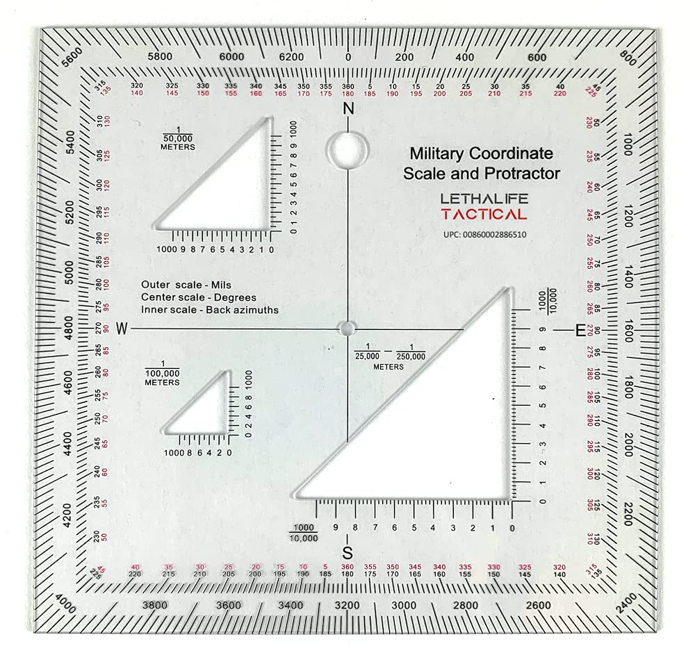 Military Protractor - Perfectly Cut for Land Nav