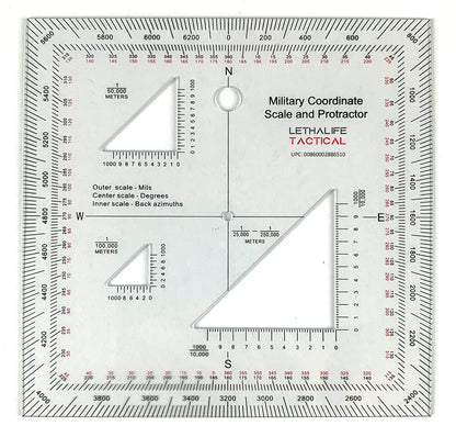Military Protractor - Perfectly Cut for Land Nav