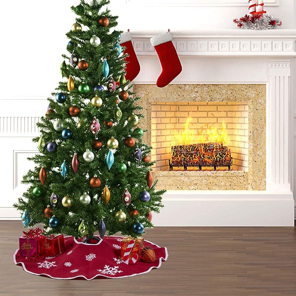 N&T NIETING Christmas Tree Skirt, 30 Inches Red Skirt for Merry Christmas Party Christmas Tree Indoor Outdoor Decoration Xmas New Year Holiday Party Home Ornaments