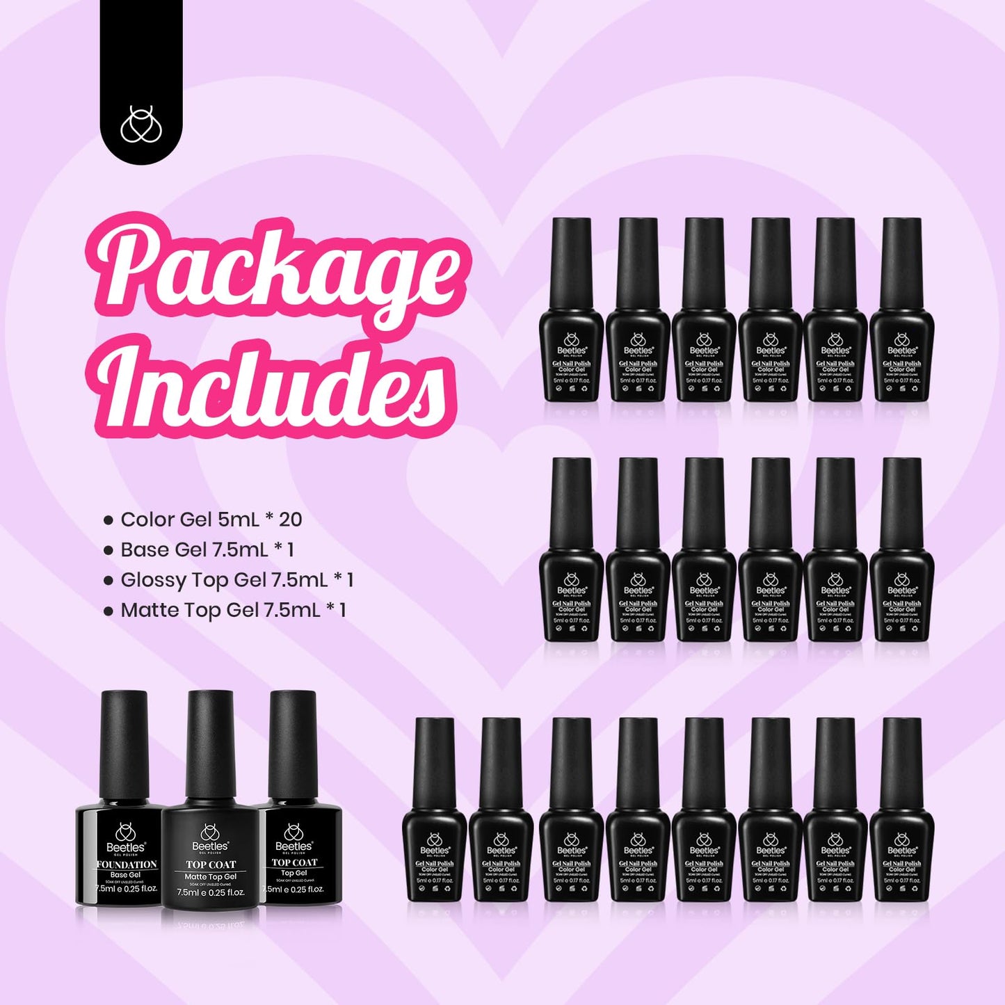 Beetles Gel Nail Polish Kit with U V Light - 80Pcs Fall Nail Fest Color Enchantment 55 Colors Gel Polish Starter Kit with Base Top Coat DIY Nails Stickers Manicure Tools Gift for Women Teens Girls