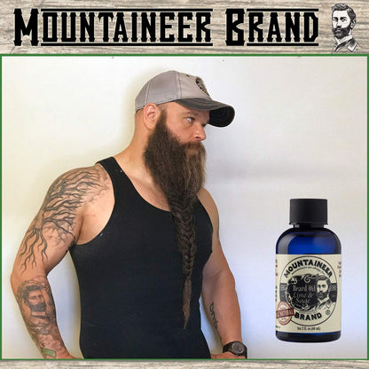 Mountaineer Brand Natural Beard Oil with Lime & Sage Scent | Made in West Virgina | Hydrates, Moisturises, Softens & Conditions for Beard Growth | Treats Dry Itchy Beards for Men | 2oz