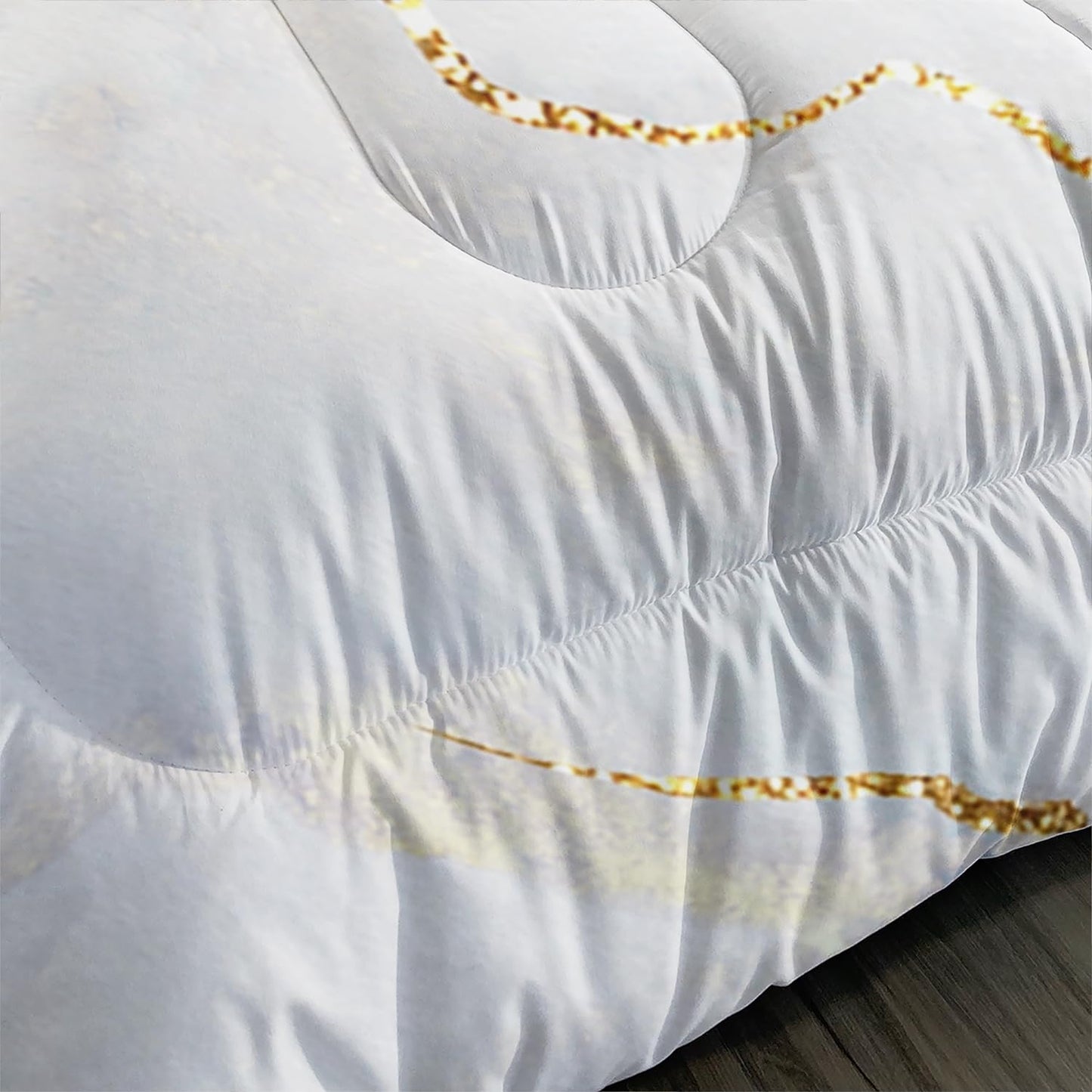 UEVBF Kids Bedding Queen Size Comforter Set,Black and Gold Butterfly Bedding Comforter Sets for Boys Girls Room Decor,Marble Texture Artistic Aesthetic Bedding Sets with 2 Pillowcases.