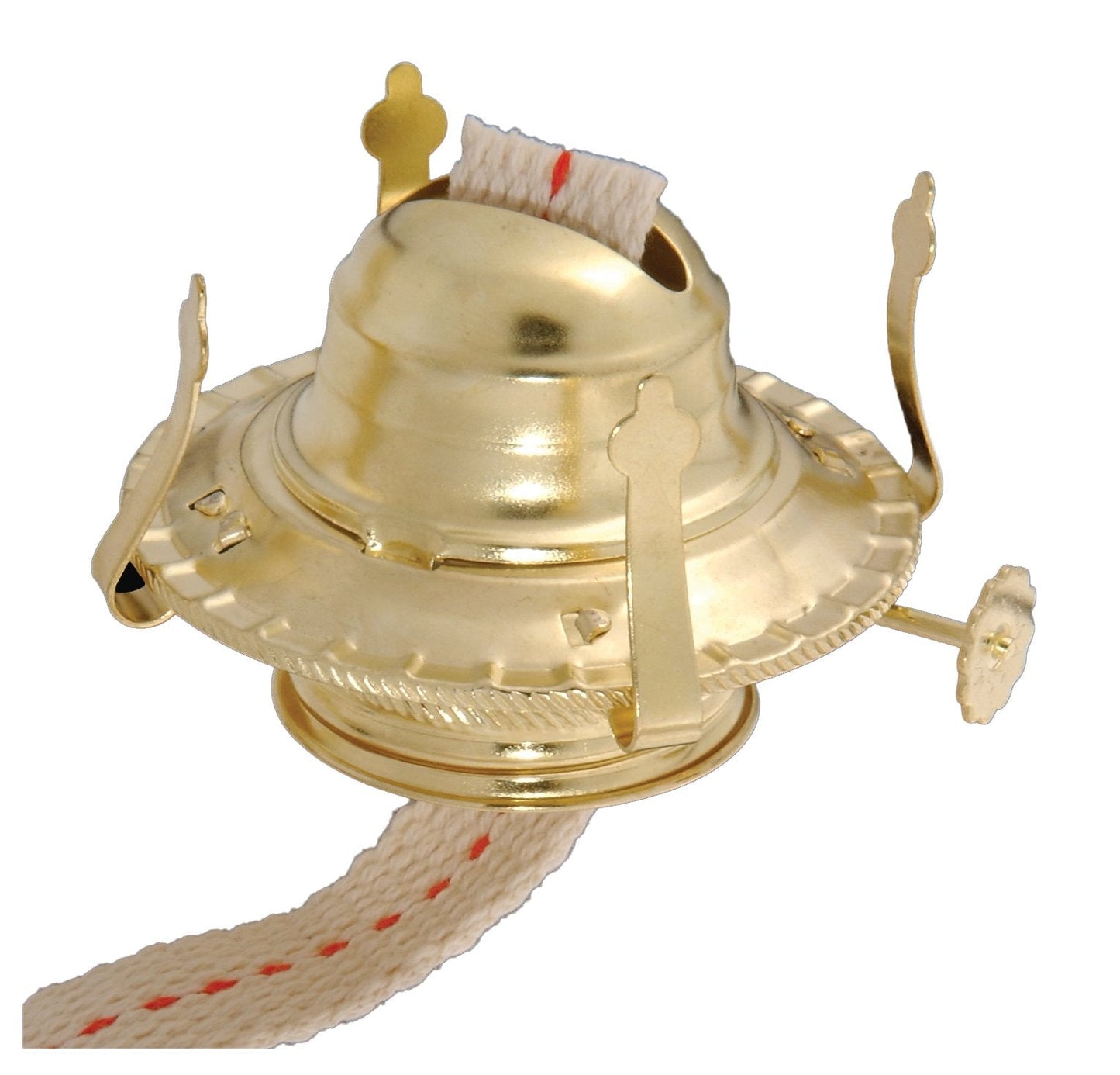 B&P Lamp Replacement Oil and Kerosene Lamp #2 Size Brass Plated Burner with Reduction Collar and Cotton Lamp Wick | Fits Vintage Oil Lamps | Holds a 3 Inch Base Chimney