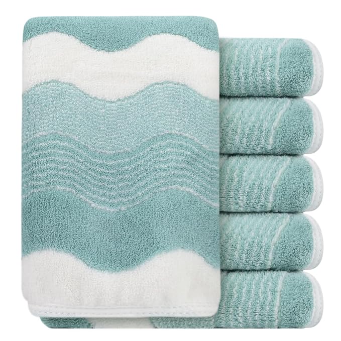 SINLAND Absorbent Coral Velvet Washcloth Ultra Soft Microfiber Face Towels 12 x