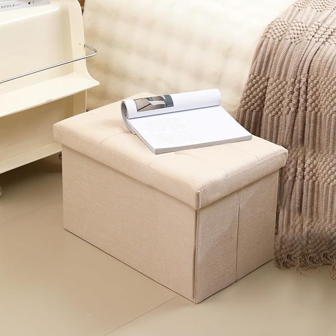 Storage Ottoman Cube Small Footrest Foldable Seat Foot Stools Square Tufted