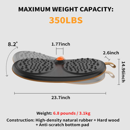 Trobing Standing Desk Mat Balance Board with Rollerball, Wooden Wobble Anti Fatigue Mat Balance Board for Standing Desk, Home Office Non-Slip Comfort Floor Mat to Relieve Foot, Knee, and Back Pain