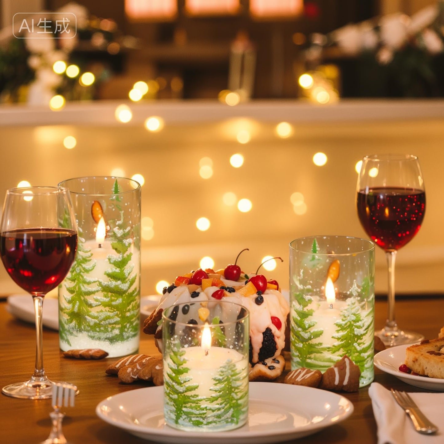 Wondise Rechargeable Christmas Glass Flameless Candles with Remote Timer, Battery Operated LED Real Wax 3D Wick Candles with Charging Base, Set of 3 Christmas Home Decoration Gifts(3 x 4 5 6 Inch)