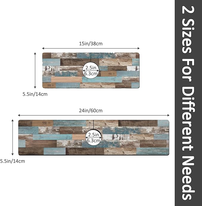 2PCS 24" X 5.5" Kitchen Sink Splash Guard Faucet Mat Wood Grain Super Absorbent