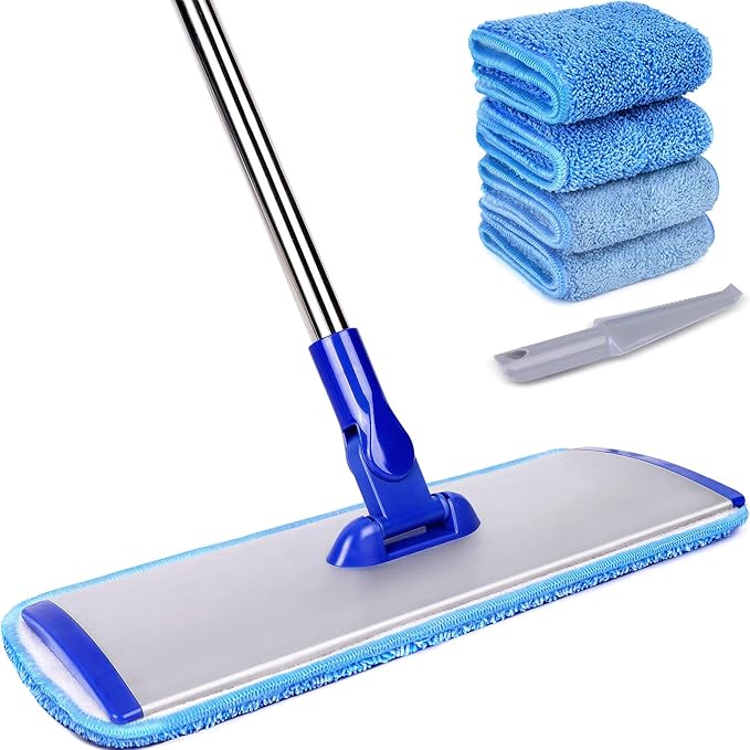18" Professional Microfiber Mop Floor Cleaning System, Flat Mop