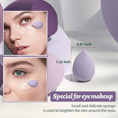 Makeup Sponge Set BS-MALL with Storage Case 7 Pcs for Liquid, Cream, and Powder,SAVE Foundation with 1 Mini Makeup Sponge For Travel Daily Use (A-Pink）
