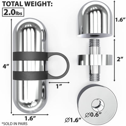 Synergee 4lb Set Cardio Hand Weights. Stainless Steel Hand Weights. Dumbbell Set.