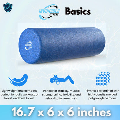 Invincible Fitness EPP Foam Roller for Deep Tissue Massage – Enhance Recovery, Relieve Pain, and Boost Mobility for a Stronger, Healthier You (Purple)