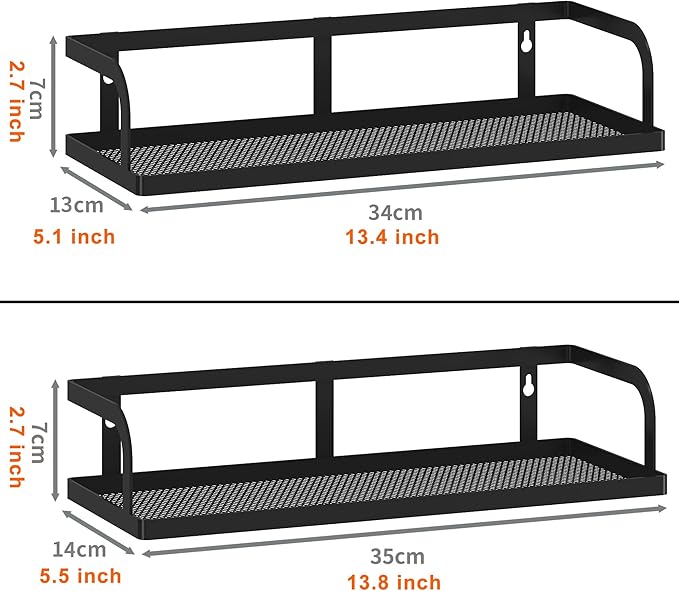 PUSDON Hanging Storage Baskets Organizer Wall Mount, Metal Wire Storage Bin Rack