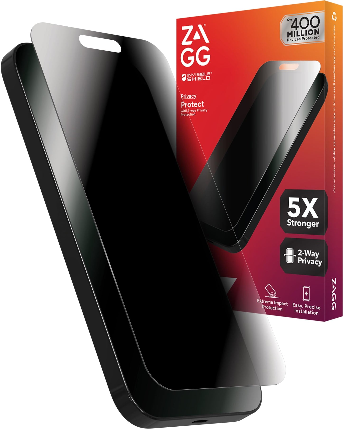 ZAGG Glass Elite Screen Protector for iPhone 16 Pro - 5X Stronger, Reinforced Edges, Ultra-Strong Tempered Glass, Scratch Resistant, Anti-Smudge, Easy Installation, InvisibleShield, Eco-Friendly