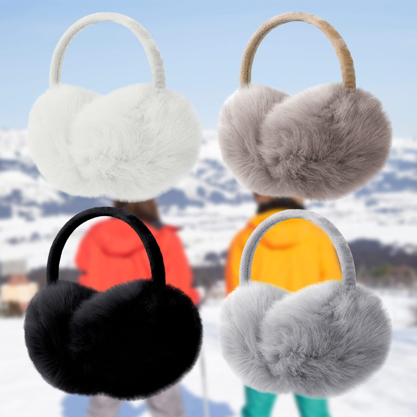 Justay Comf Ear Muffs, Women Earmuffs Faux Fur for Winter Adjustable Ear Warmer One Size,Brown