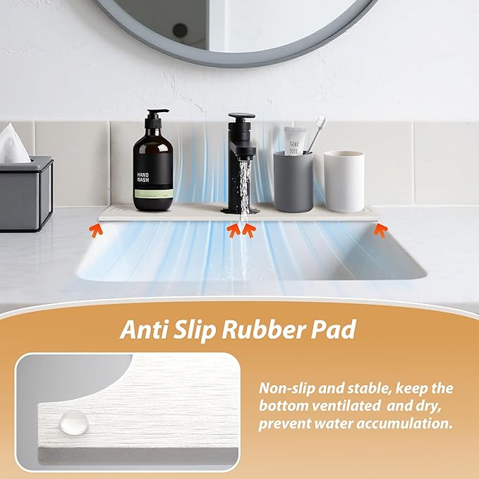 Kitchen Sink Faucet Mat, Diatomaceous Earth Quick Dry Sink Splashback Drying Mat