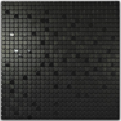 sanyeskkiy 10pcs Matte Black Mosaic Wall Stickers - Peel & Stick Waterproof Backsplash, Non-Slip Heat-Resistant DIY Stickers, Easy Cutting, Shower/Bathroom/Kitchen Cabinets (10, Brushed Black 1)