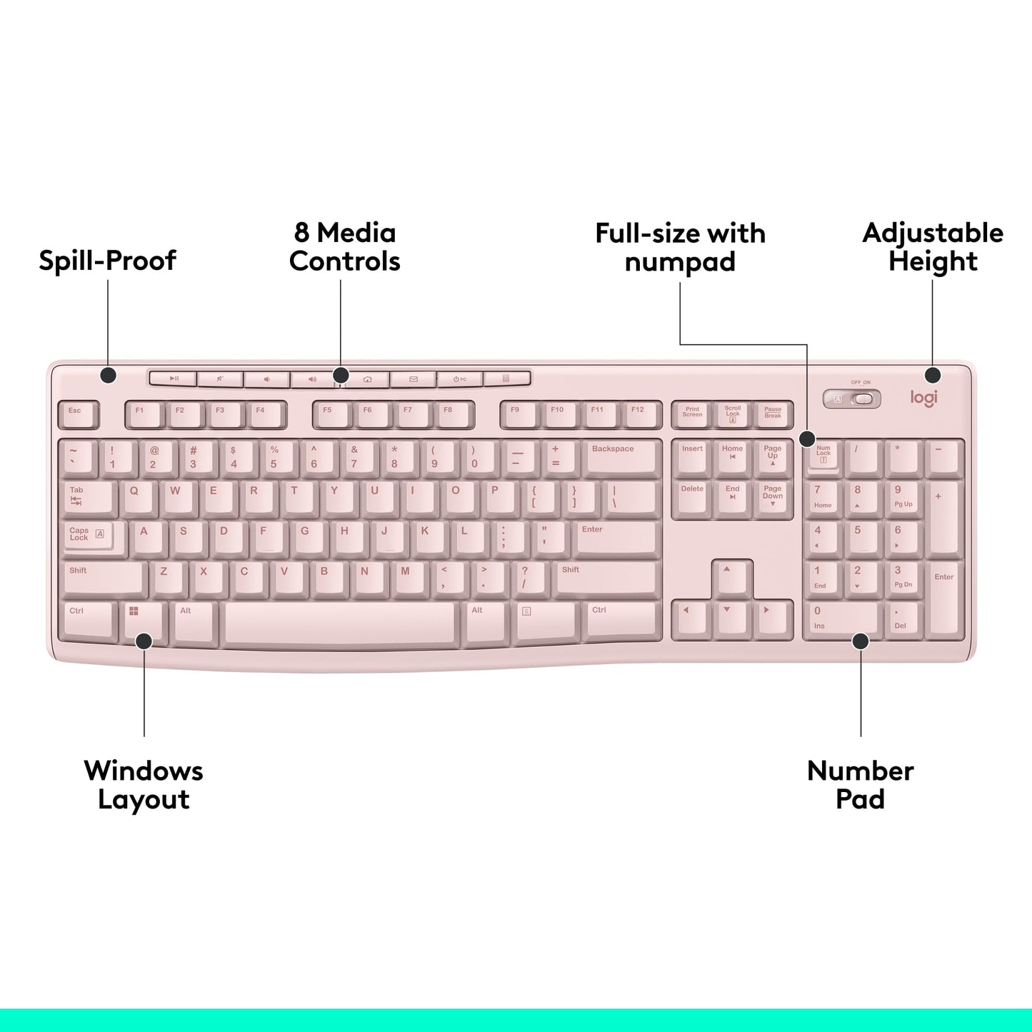 Logitech MK270 Wireless Keyboard and Mouse Combo for Windows, 2.4 GHz, 8 Multimedia Keys, PC, Laptop, Wireless Keyboard Compact Mouse Combo - Black