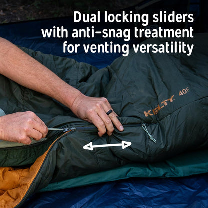 Kelty Cosmic Synthetic Fill 0 Degree Backpacking Sleeping Bag – Compression Straps, Stuff Sack Included (Long, 2025)