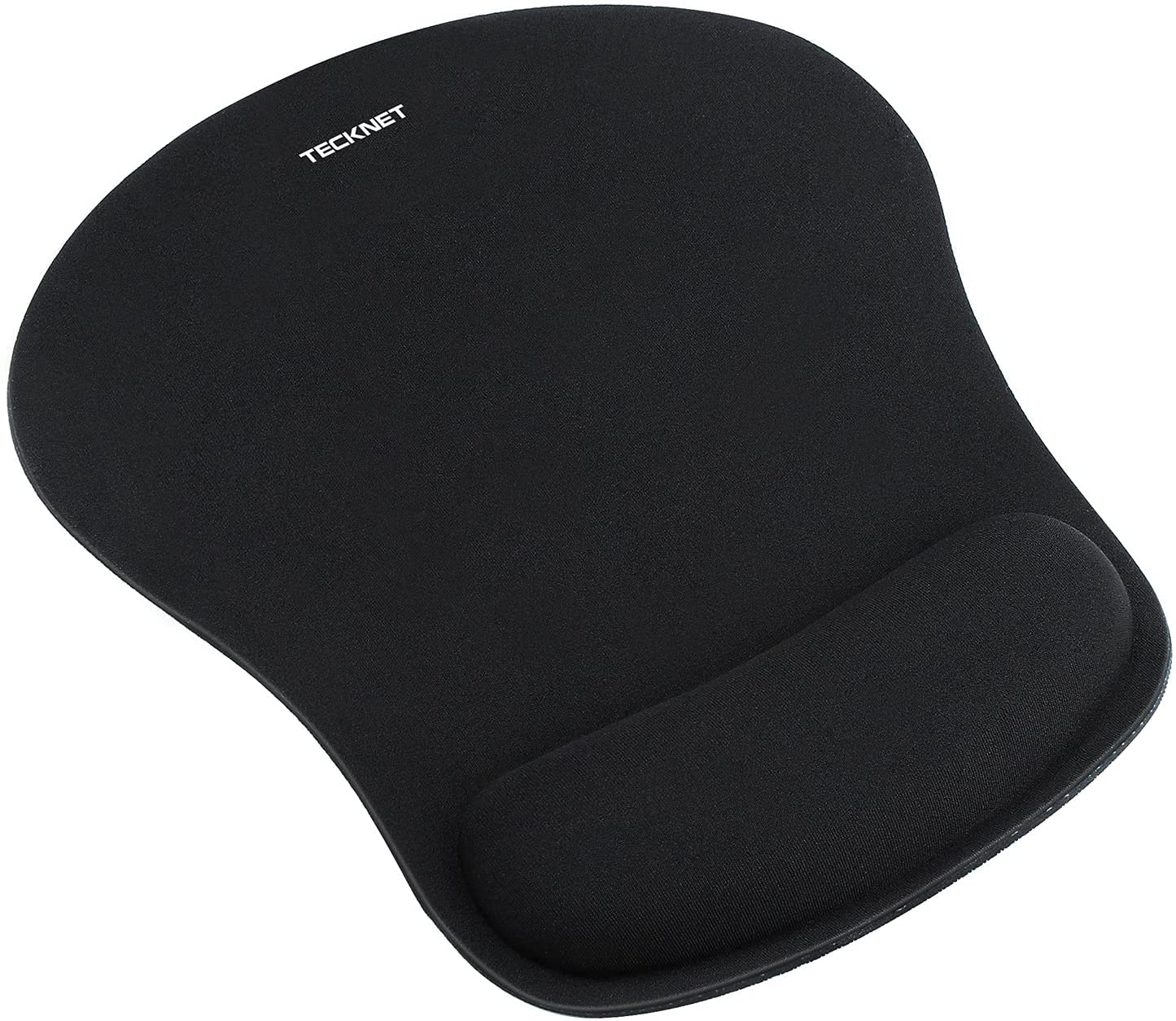 TECKNET Mouse Pad with Wrist Support, Ergonomic Gaming Mouse Pad Pain Relief, Portable Comfortable Mousepad for Computer, Laptop, Office, Home and Travel, Non-Slip Base, Waterproof Surface, Black