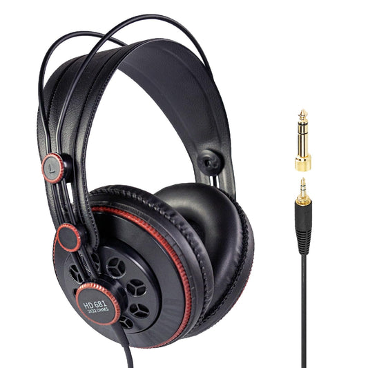 Superlux HD681 Semi-Open Studio Headphones, Wired Over-Ear with 50mm Neodymium Drivers, Single-Sided Cable, 10-30,000Hz, for Monitoring, Recording, Mixing, Podcast, Music