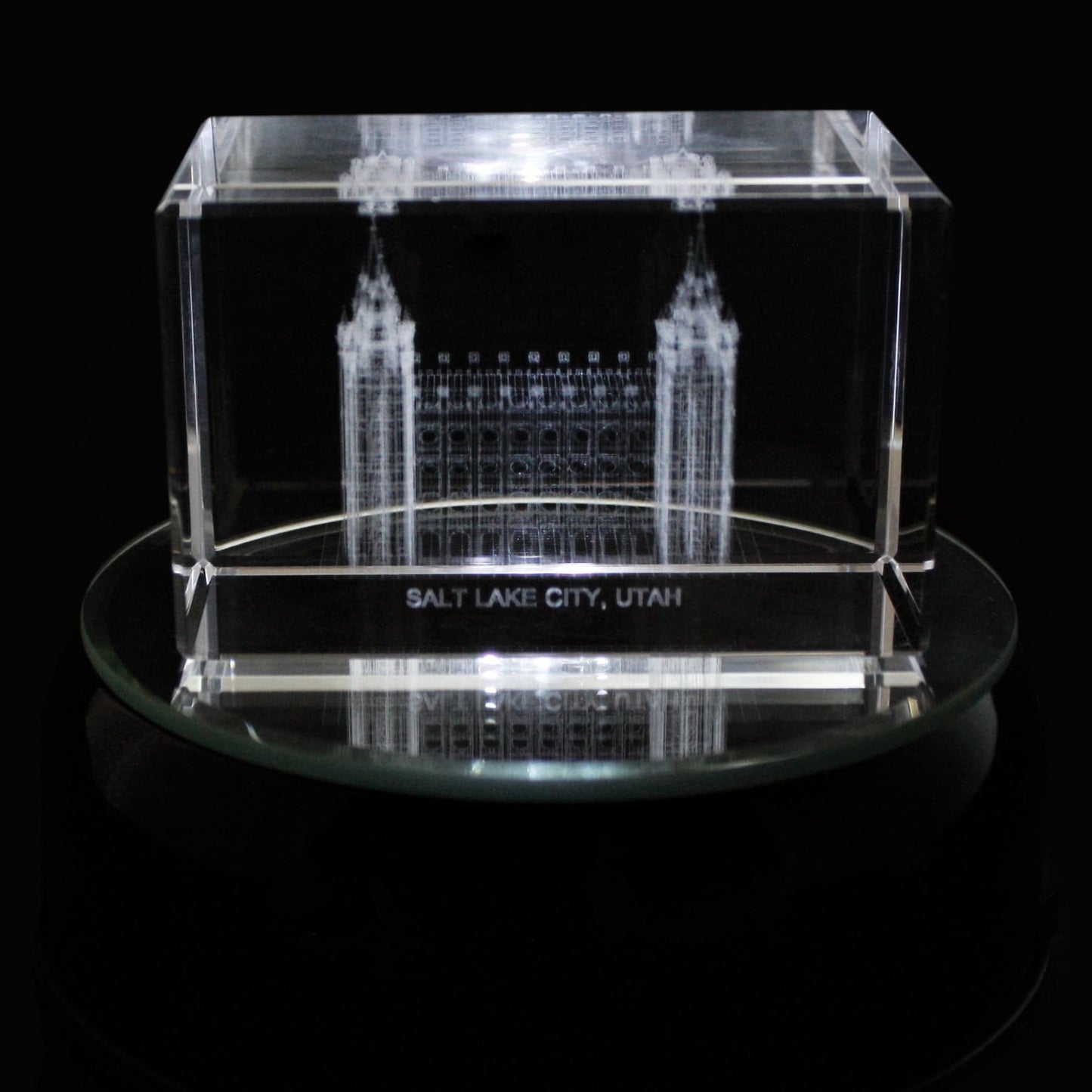 Ringmasters Crystal Cube Desk Decor | LDS Temple Paper Weights for Office Desk | Christian Home Decor, (Salt Lake City Utah)