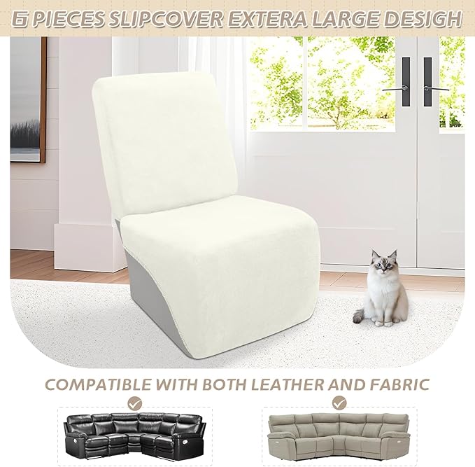 Arfntevss Sectional Recliner Couch Covers Velvet Corner Sectional Sofa Cover
