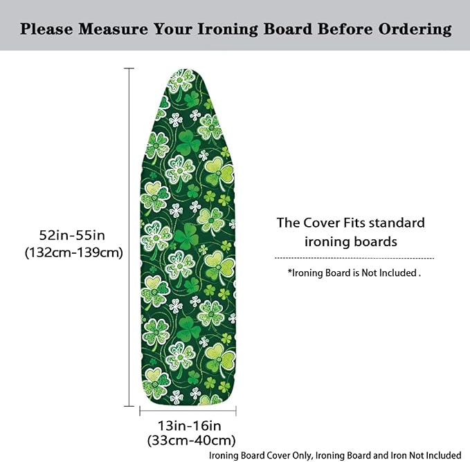 Shamrock Print Ironing Board Cover Protector St.Patrick's Day Decorative Covers