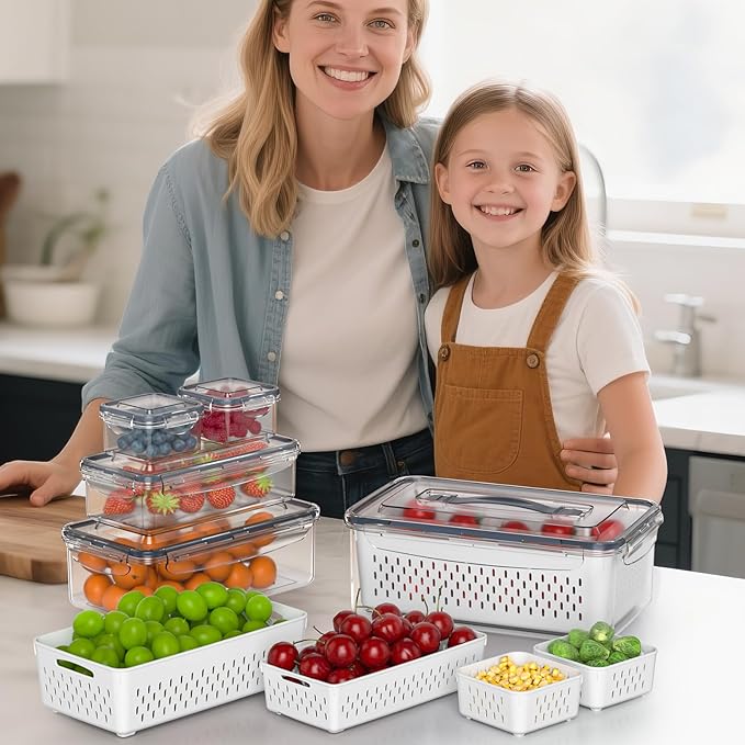 5 Pcs Fruit Storage Containers For Fridge