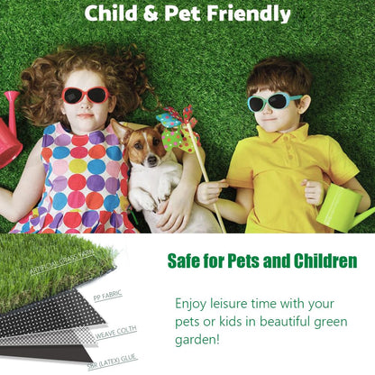 LITA Thick Artificial Grass Turf 7x15FT, 1.77 Inch Realistic Fake Grass Rug with Drainage, Customizable with Extra Large Size, Perfect for Indoor and Outdoor Use, Synthetic Grass Mat for Dogs