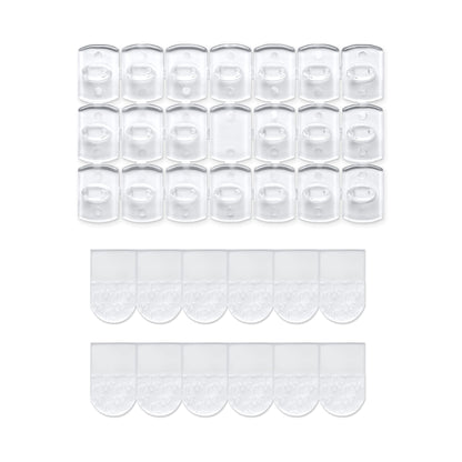 MOVELYST 240 Mini Clear Light Clips with 300 Adhesive Strips, Damage-Free Indoor Mini Wall Hooks for Hanging, Removable Clips for Christmas Decoration