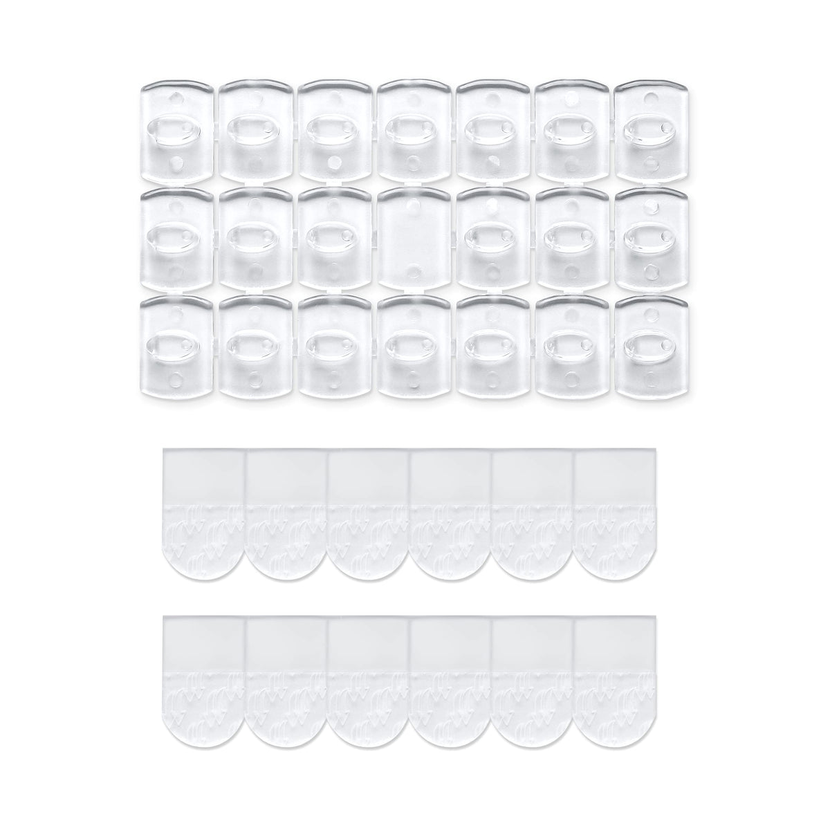 MOVELYST 100 Mini Clear Light Clips with 120 Adhesive Strips, Damage-Free Indoor Mini Wall Hooks for Hanging, Removable Clips for Christmas Decoration