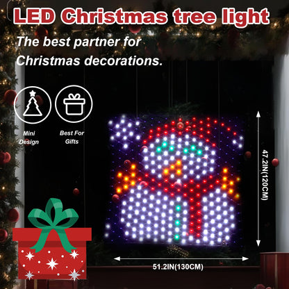 Leisure world LED Snowman Window Silhouette Lights,USB Operated LED Net Outdoor Mesh Lights with Timer, 8 Modes for Indoor Outdoor Holiday Xmas Party Decor