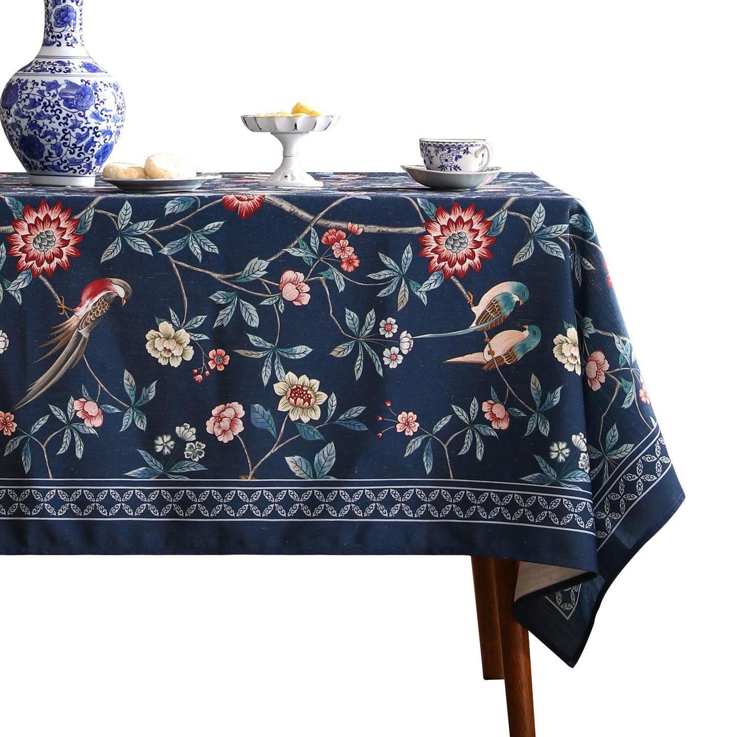 patdrea Elegant Vintage Linen Tablecloth,Rectangular,71"x55"-Lanruoting