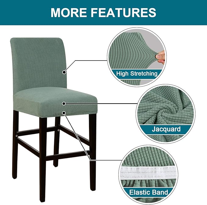 Turquoize Stretch Bar Stool Cover Counter Stool Pub Chair Slipcover
