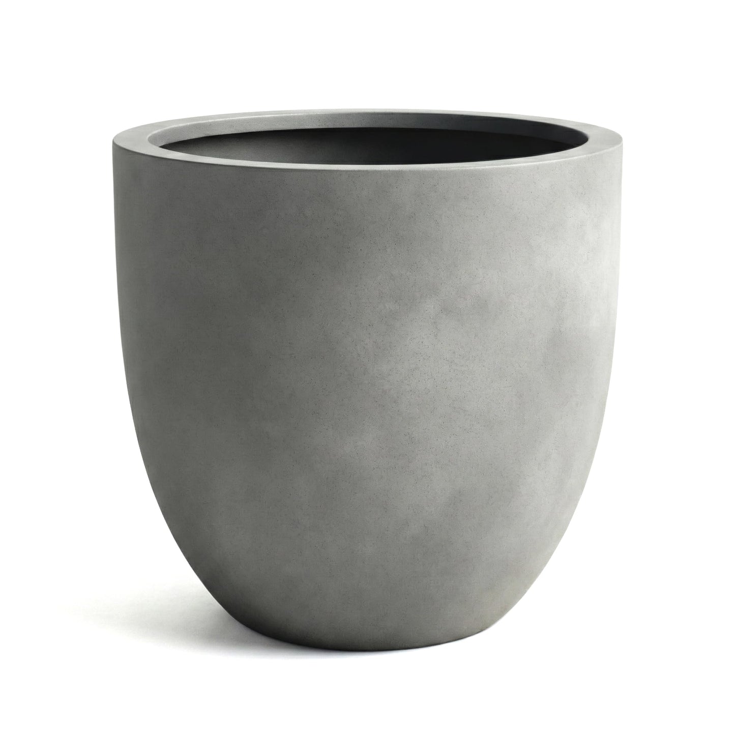DTY Mount Yale 15.7" D x 15" H (Pot Opening 12.2") Fiberstone Planter with Drainage Hole, Weather Resistant for Indoor and Outdoor, 2 Extra Coco Mats - Gray, Medium