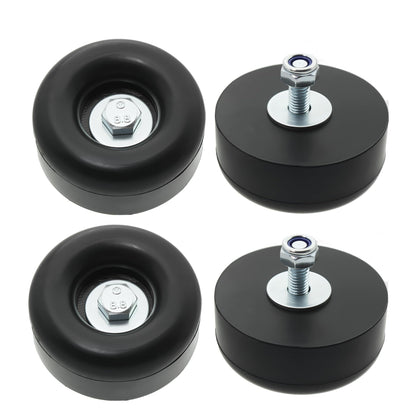 PWEOW Heavy Duty Rubber Anti Vibration Feet for Generators, Pressure Washers, Air Compressors and Pumps Rubber Foot Pads,1 X 2.5 in,with Screw Kits, 4-Pack