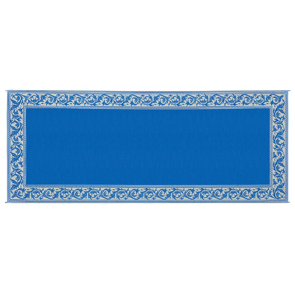 Stylish Camping Ming's Mark RC3 Stylish Camping Reversible Classical Patio Mat - 8' x 20', Blue/Beige